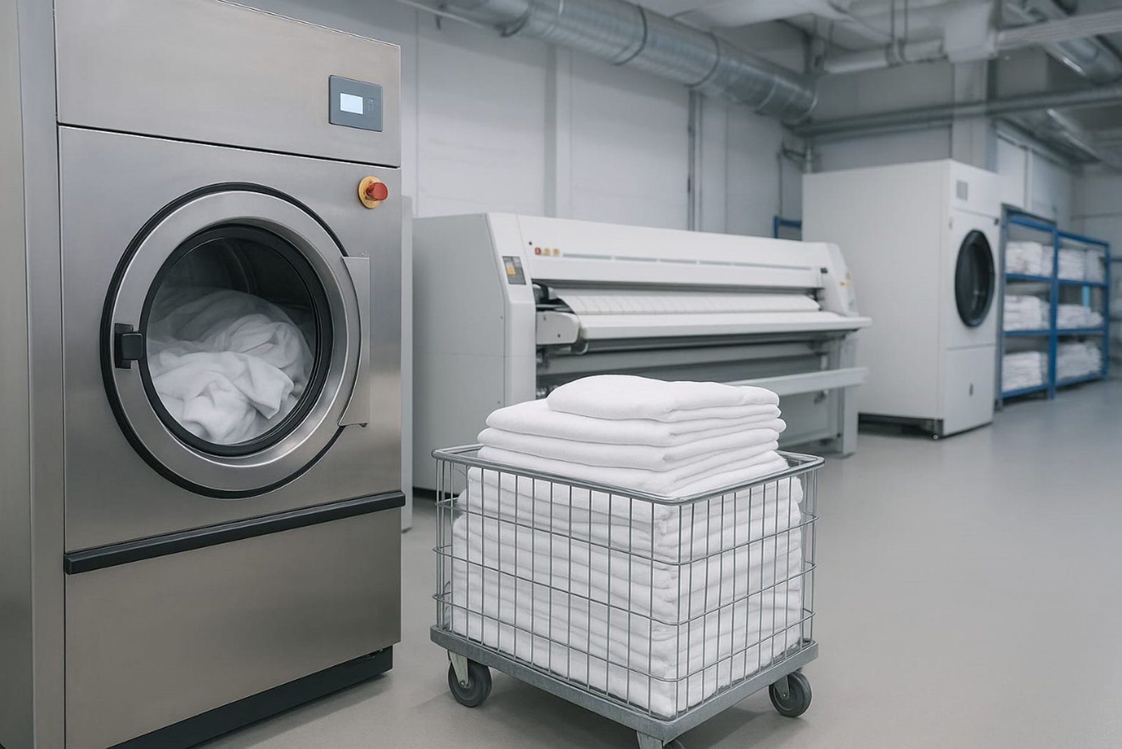 Maquinaria moderna de lavandería industrial